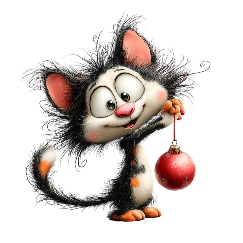 Playful Christmas Cat Clipart Bundle – Funny Holiday PNG Set (Instant Download, Commercial License) 20 PNG image 9