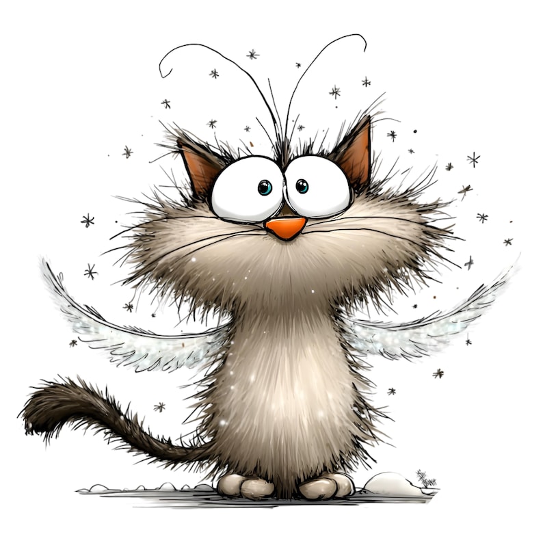 Whimsical Cats Clipart Bundle – Cute Kitty PNG Set (digital Download ...