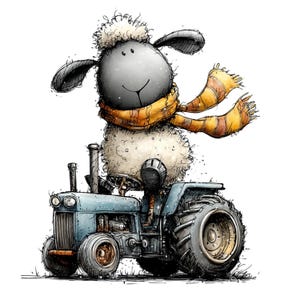 Nyckfull bondgårdsfår Clipart – Akvarell lantdjur PNG-set (digital nedladdning) 39 PNG bild 9