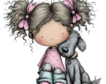 Whimsical People and Pets Set: Charming Character Art Bundle 30 PNG