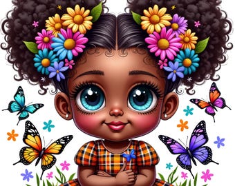 12 imágenes PNG de niña bebé, manualidades de niña negra, imágenes digitales, imágenes de álbumes de recortes, imágenes de acuarela, PNG transparente, descarga digital