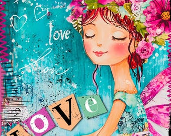 Whimsical Positive Words Junk Journal Papers,Printable Junk Journal, Digital Download, Watercolor Clipart,Digital Planner, Word Junk Journal