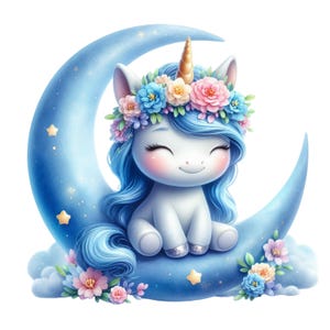 23 PNG Cute Kawaii Unicorn Clipart PNG,Commercial Use Clipart,Transparent Background PNG,High Resolution Images,Digital Art Files