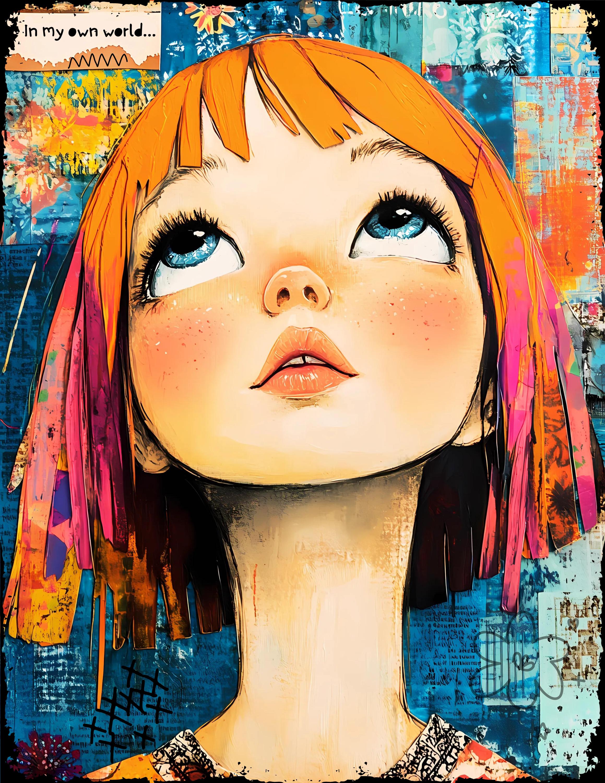 Whimsical Girls Colorful Junk Journal Papers,printable Junk