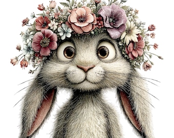 Whimsical Bunny Easter Clipart: Festive Graphics Digital Download 34 PNG