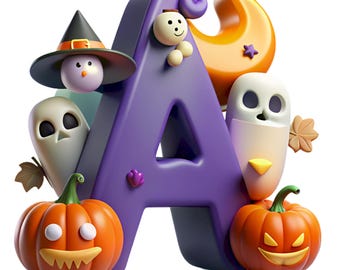 ハロウィンアルファベットバンドル：不気味な文字のPNG画像（デジタルダウンロード）26 PNG