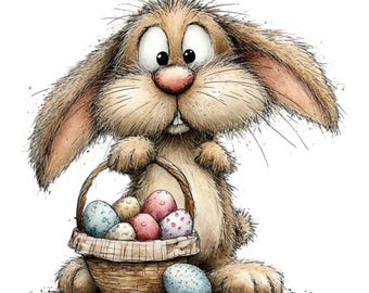 Whimsical Bunny Easter Clipart: Festive Graphics Digital Download 33 PNG
