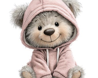 Whimsical Teddy Bear Set: Heart-Themed Animal Art Bundle 35 PNG