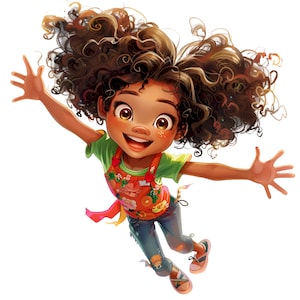 15 PNG Funny Girl Clipart,High Resolution Images,Summer png, Black Girl Clipart,Digital download,Watercolor clipart,Girl PNG