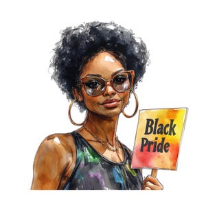 Black Woman Afro Clipart Bundle: Vintage PNG Graphics, Commercial Use 24 PNG