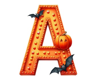 36 Png Halloween Alphabet PNG,Spooky Letter Clipart,Cute Halloween Font, Digital ABC, Halloween Sublimation, Printable Letters,