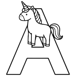 26 PNG Unicorn Alphabet Clipart Images,Animal Png, Instant Download,Transparent Background PNG,Alphabet Png, Unicorn Png, Digital Art Files