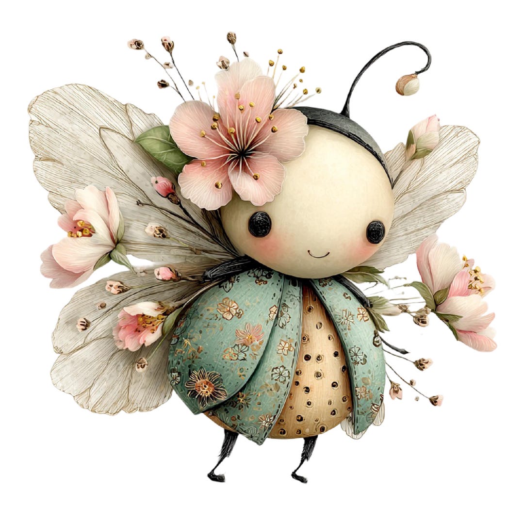 Spring Ladybug Illustration Set: Seasonal Garden Insect Art 32 PNG - Etsy
