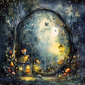 Magical Forest Digital Paper: Fantasy Scrapbook Backgrounds (JPEG Bundle)