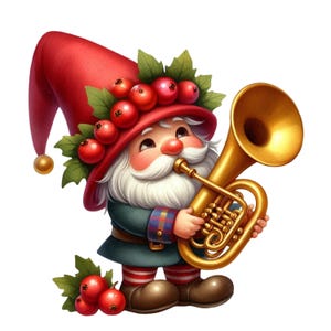 31 Png Christmas Gnome Musicians Sublimation,Cute Christmas PNGs,Instant Digital Use,Digital Clipart,Printable Art, Sublimation Christmas