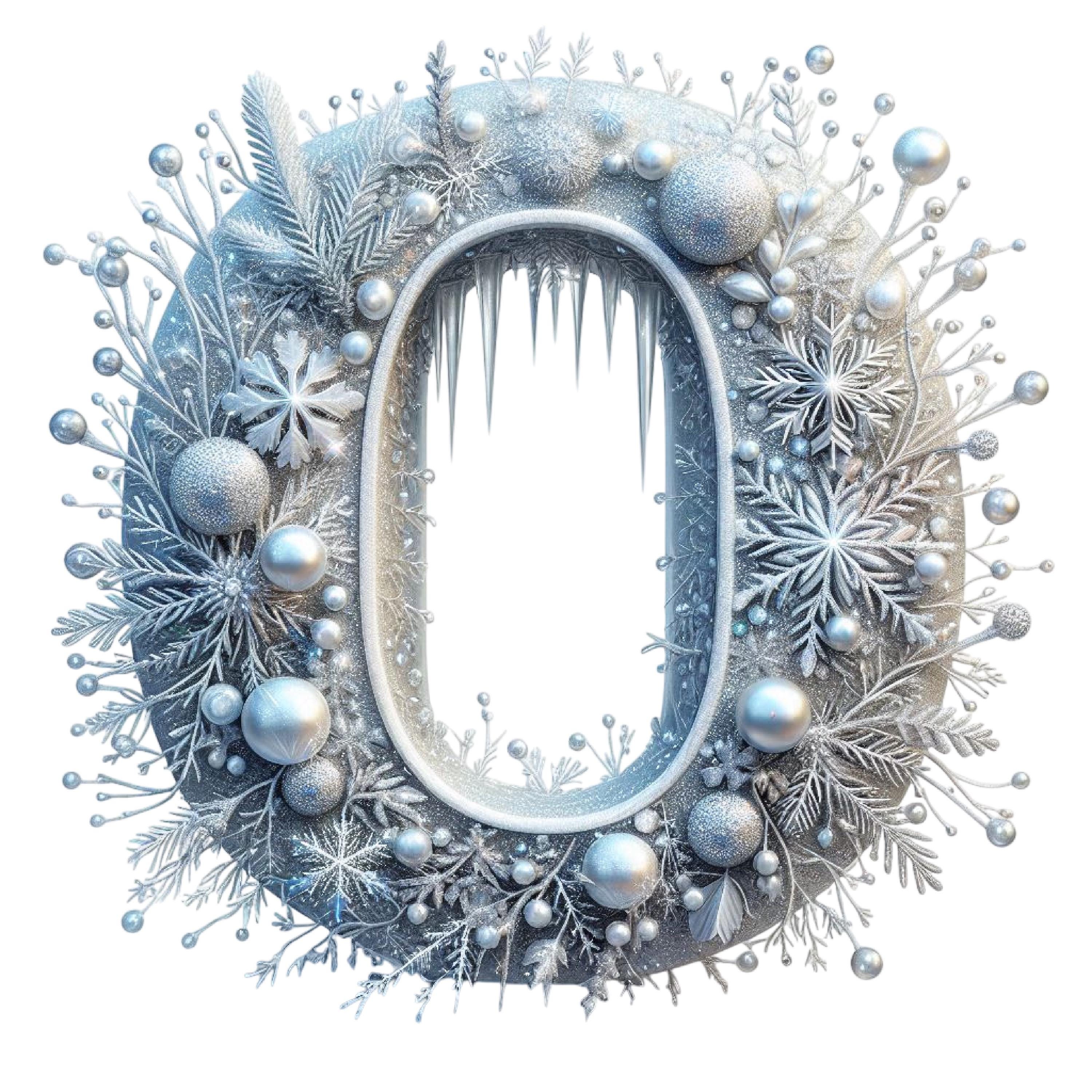 Winter Wonderland Letter Set: Snowy Alphabet PNG Images (digital