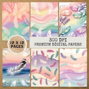 17 JPG Spring Boho Ombre Backgrounds,Junk Journal Papers,Commercial Use Clipart, digital papers, scrapbook papers, journal papers