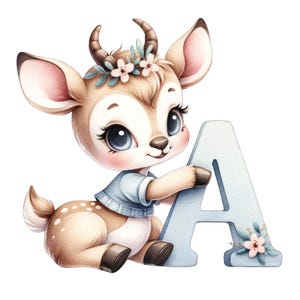 26 png-aquarel schattige dieren alfabet, afbeeldingen met hoge resolutie, dier png, instant download, transparante achtergrond png, alfabet png