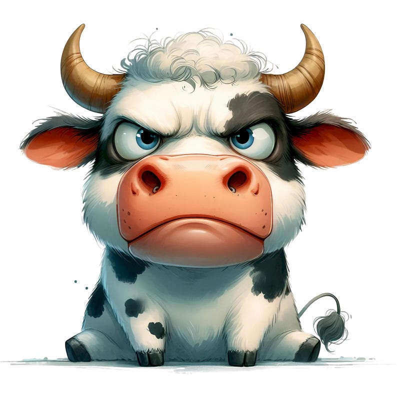 Grumpy Funny Farm Animals Clipart PNG,40 Piece Watercolor Farmyard ...
