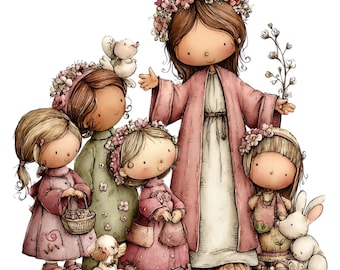 Illustratieset Pasen-kerststal Faith Art 42, png