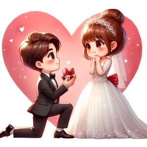 23 PNG水彩かわいい結婚式のカップルのクリップアート、水彩クリップアート、デジタルクラフト、結婚式のギフト、愛のカップルのデジタルダウンロード、結婚式のPNG