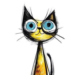 40 PNG Doodle Karton Katzen, transparente PNG Dateien, digitaler Download, Aquarell Clipart, kommerzielle Nutzung, Kunstdruck