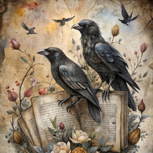 Vintage Gothic Junk Journal Pages: Spooky Halloween Ephemera (JPG Digital Download)