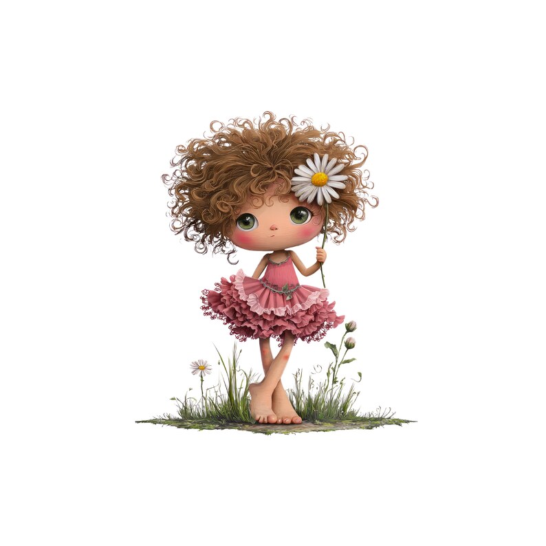 Whimsical Kids Clipart Set Cute Girls – Playful Child PNG Bundle ...