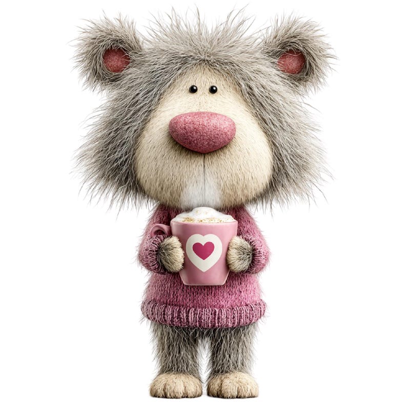 Quirky Valentine Teddy Bear Clipart – Watercolor Romantic Animal PNG Set (Digital Download) 31 PNG image 4