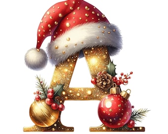 36 PNG Christmas Alphabet,Christmas Clipart,Christmas Alphabet PNG Clipart,Festive Letters,Digital Download,Holiday Sublimation