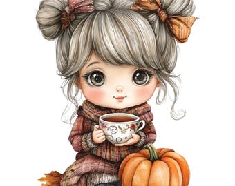Pumpkin Spice Fall Clipart – Cozy Autumn PNG Bundle (Digital Download, Commercial Use) 39 PNG