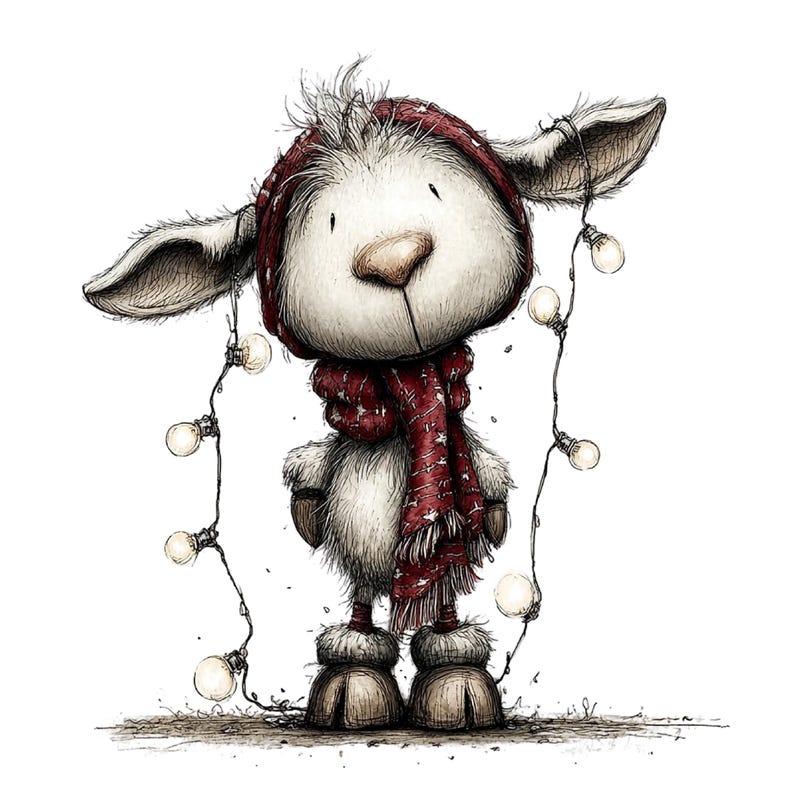 Christmas Animal Clipart – Cute Holiday Animals PNG Set (digital ...