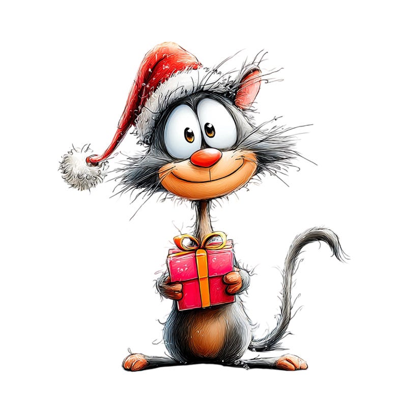 Playful Christmas Cat Clipart Bundle – Funny Holiday PNG Set (Instant Download, Commercial License) 20 PNG image 16