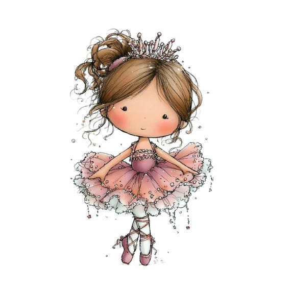 Whimsical Ballerina Girl Clipart – Cute Dance Princess PNG Bundle (Digital Download, Commercial Use) 34 PNG