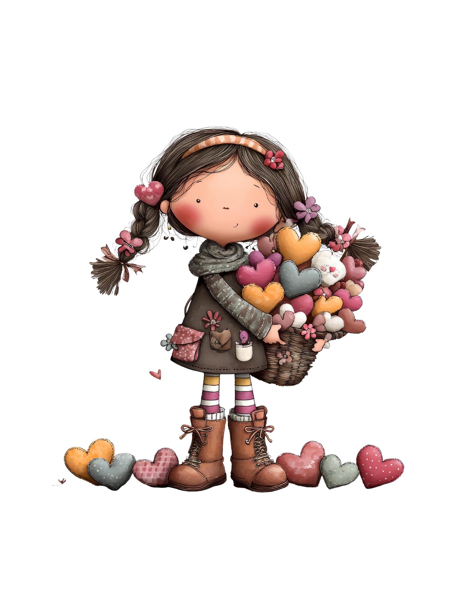 Whimsical Kids Clipart Set Cute Girls – Playful Child PNG Bundle ...