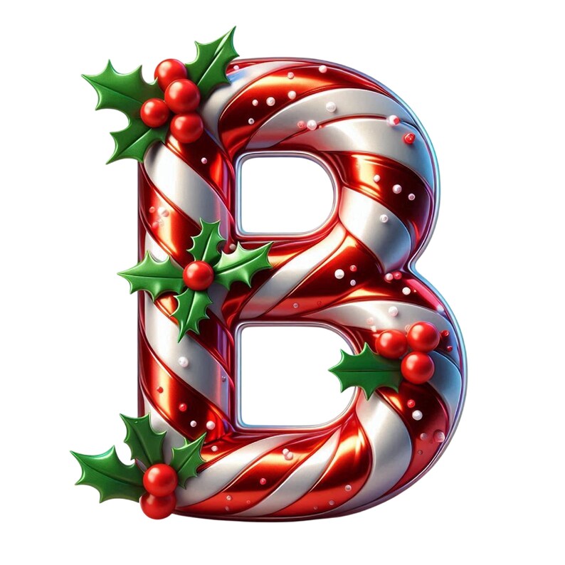 Candy Cane Christmas Alphabet PNG: Festive Letter Clipart Images ...