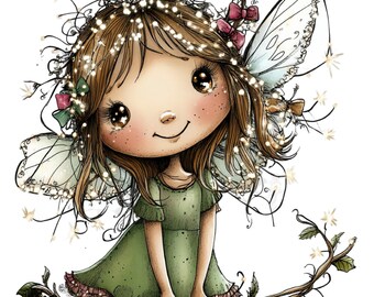 Christmas Holiday Fairy Clipart: Whimsical Winter PNG Images (Digital Download) 34 PNG