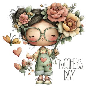 Mother’s Day Illustration Set Floral Gift Art 36 PNG