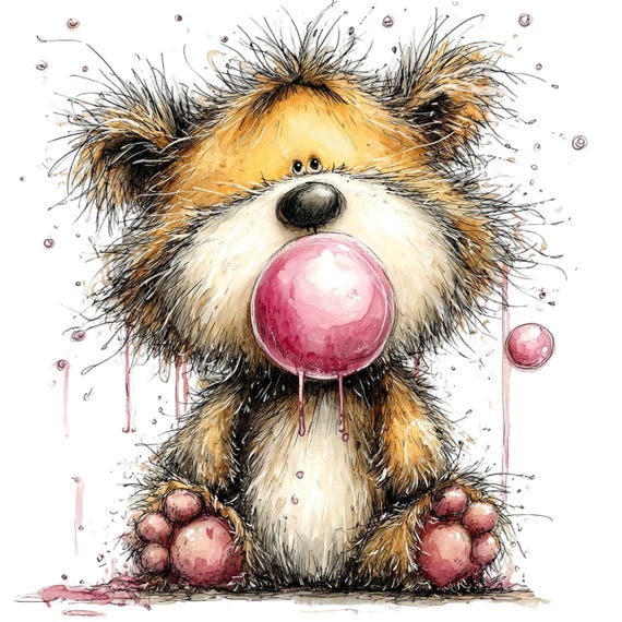 Whimsical Funny Animals Clipart: Cute Cartoon Animal PNG Graphics, Humor Bundle (Digital Download - 30 PNGs)