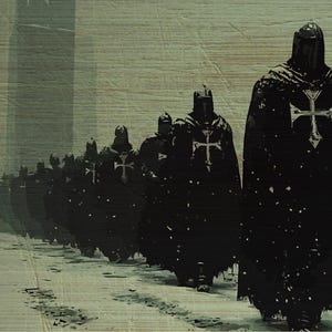 Knight Templar Hardcover Journal - Dark Crusaders Notebook, Medieval Cross Art Sketchbook, 128 Pages, Gothic Stationery Gift