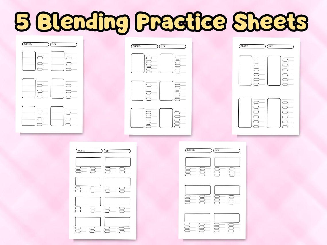 Coloring Practice Worksheets Blending Color Swatch Chart Pattern ...