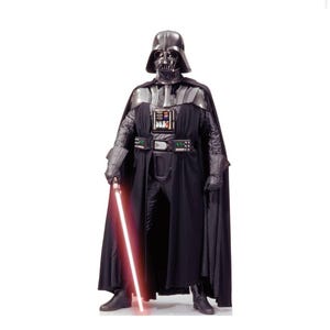 Découpe en carton grandeur nature de Dark Vador - Voyageur debout interactif Star Wars, anniversaire sur le thème de Star Wars, présentoir de collection parlant de Star Wars