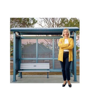 Life-Size Bus Stop Shelter Backdrop, Urban Street Photo Booth Prop, Party Decor