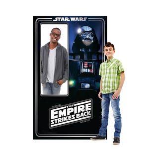 Support d'emballage Darth Vader grandeur nature - Découpe en carton Star Wars pour séances de photos et décoration, décoration de collection Star Wars, boîte Darth Vader avec support