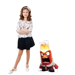 2 pièces découpées en carton Colère à l'envers - personnage Pixar voyageur debout taille réelle, décoration de fête Disney taille réelle, décoration d'anniversaire à thème Inside Out 2