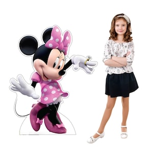 Découpe en carton Minnie Mouse - Décoration de fête, accessoire d'anniversaire d'enfant, voyageur debout dans une cabine photo sur le thème Disney, Mickey Mouse Disney, chambre de bébé, événements