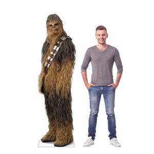 Voyageur debout Star Wars IX Chewbacca, voyageur debout Star Wars, épisode IX, Voyageur debout Star Wars Chewbacca, Wookiee grandeur nature en carton découpé