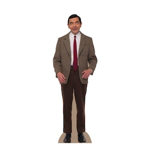 Présentoir d'icônes de comédie britannique taille réelle Mr. Bean, découpe en carton, découpe de Rowan Atkinson, décoration amusante pour événements, découpe de film
