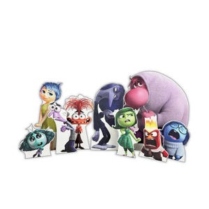 Ensemble de 2 découpes en carton pour groupe Inside Out – Ensemble de décorations de fête en carton grandeur nature, Ensemble de 2 personnes debout, Inside Out 2 décorations de fête d'anniversaire à thème