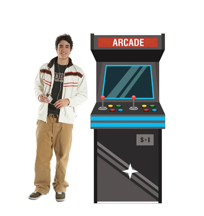 Tan Arcade Machine Arcade Game Life-size Cardboard Cutout , Retro Gaming Standee, Game ...